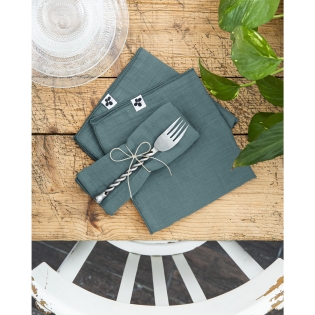 Lot de 3 Serviettes 40 x 40 cm – Double Gaze de Coton – Gaïa Bleu canard sur Mon Linge de Maison Lot de 3 Serviettes 40 x 40 cm – Double Gaze de Coton – Gaïa Bleu canard