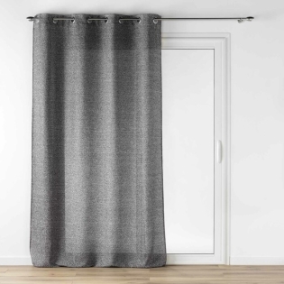 Voilage a oeillets 140 x 280 cm effet lainage Loulaine Noir