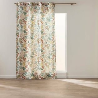 Rideau à œillets 140 x 260 cm polyester/lin imprimé HAILEY – Motif végétal
