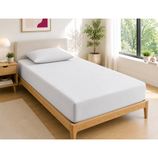 Drap Housse 90x190 cm 1 Place 100% Coton 57 Fils/cm² Bonnet 30 cm Nuage