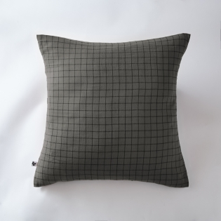 Taie d'oreiller gaze de coton tissée 60 x 60 cm gaïa mix Anthracite