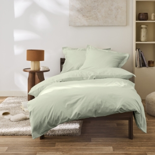 Housse de couette 240 x 220 cm Grand Hôtel Signature Vert d'eau — Percale de coton peigné 80 fils/cm²