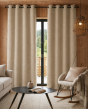 Lot de 2 Rideaux 140 x 240 cm – Blackout total & Thermique – Double polaire – Beige lin