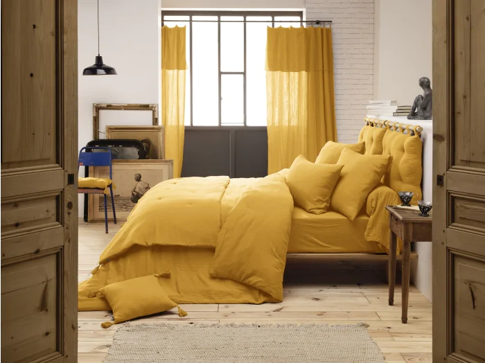Housse de couette 200 x 200 cm en double gaze de coton – Safran