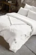 Housse de couette double gaze de coton luxe 240 x 220 cm Gaia Blanc