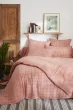 Taie d’Oreiller en Gaze de Coton Tissée – 60 x 60 cm – Gaia Match Rose pêche