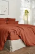 Drap Plat Soline 100% lin lavé – 240 x 300 cm – Paprika (Lin Français)