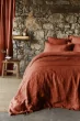 Drap housse 180 x 200 cm – Lin lavé Soline Paprika - Bonnet 30 cm