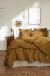 Drap Plat Soline 100% lin lavé – 240 x 300 cm – Caramel (Lin Français)