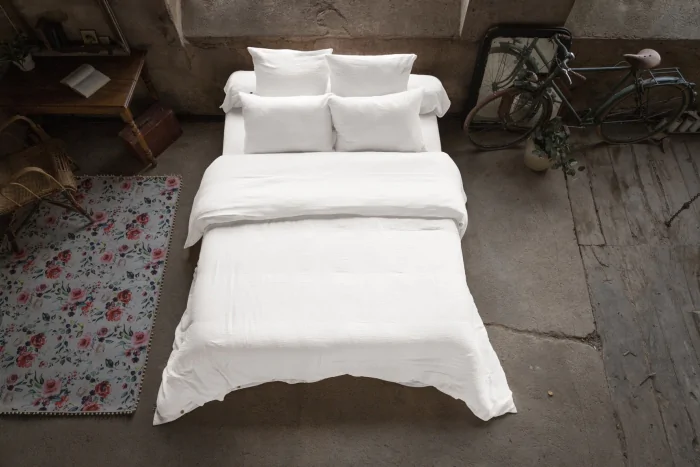 Housse de couette double gaze de coton 260 x 240 cm – Gaia Blanc