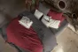Housse de couette double gaze de coton luxe  240 x 220 cm Gaia Bordeaux