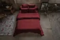 Pack double gaze de coton luxe housse de couette 240 x 220 cm + 2 taies d'oreiller 60 x 60 Bordeaux