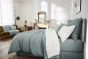 Drap plat 240 x 300 cm lin lavé soline craie Blanc
