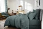 Drap plat 240 x 300 cm lin lavé soline Gris foncé