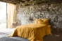 Drap housse 160 x 200 cm en Lin lavé Soline Jaune miel