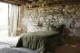 Drap housse 160 x 200 cm en Lin lavé Soline Thym kaki