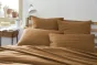 Taie d'oreiller gaze de coton tissée 60 x 60 cm gaïa mix Camel