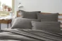 Taie d'oreiller gaze de coton tissée 60 x 60 cm gaïa mix Anthracite