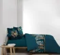 Housse de couette 240 x 220 cm en coton – Alianor Bleu – Imprimé tropical chic
