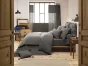 Housse de couette double gaze de coton luxe 240 x 220 cm Gaia Gris anthracite
