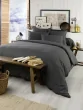 Drap plat 240 x 300 cm flanelle  de coton chaude Candice Anthracite
