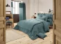 Housse de couette double gaze de coton luxe 240 x 220 cm Gaia Bleu canard