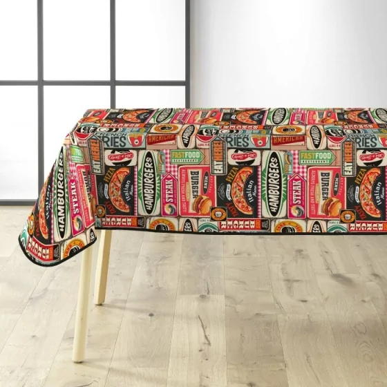 Nappe Rectangulaire 140 x 240 cm PVC Imprimé Americano – Esprit Diner Rétro