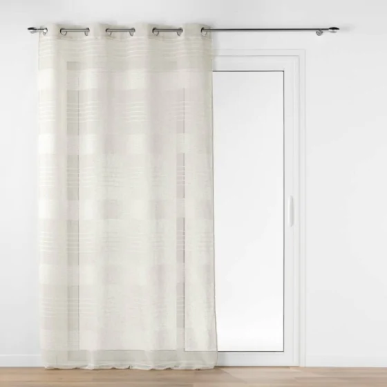 Voilage a oeillets 140 x 240 cm effet lin tissé Janice Beige