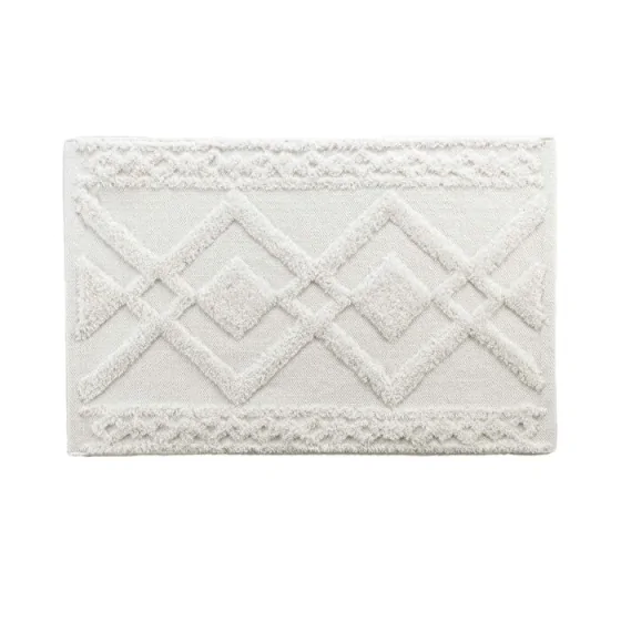 Tapis de bain 50 x 80 cm coton jacquard tufte gladis Sans