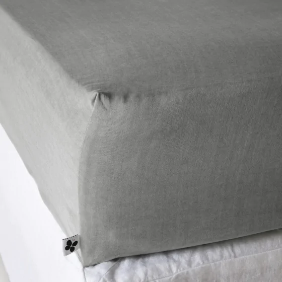 Drap-housse Lysandre 140 x 190 cm – Gris – 100% Lyocell 135 g/m²