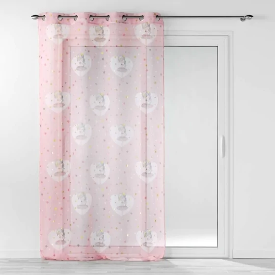 Panneau a oeillets 140 x 240 cm voile sable imprime metallise petite etoile Sans