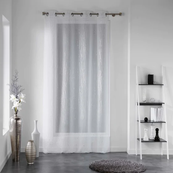 Panneau a oeillets 140 x 240 cm voile sable applique filiane Blanc