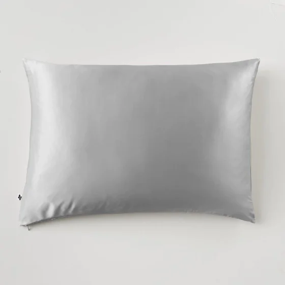 taie d'oreiller 50 x 70 cm soie de mûrier soanne argent