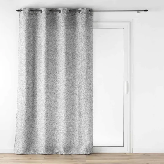 Rideau voile à oeillets 140 x 240 cm effet lainage Loulaine Gris