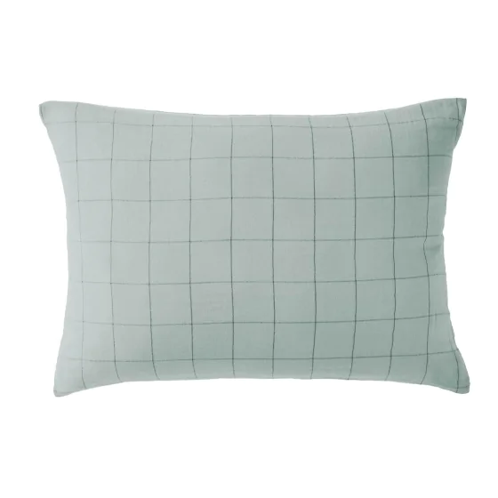 taie d'oreiller 50 x 70 cm gaze de coton gaïa match eucalyptus