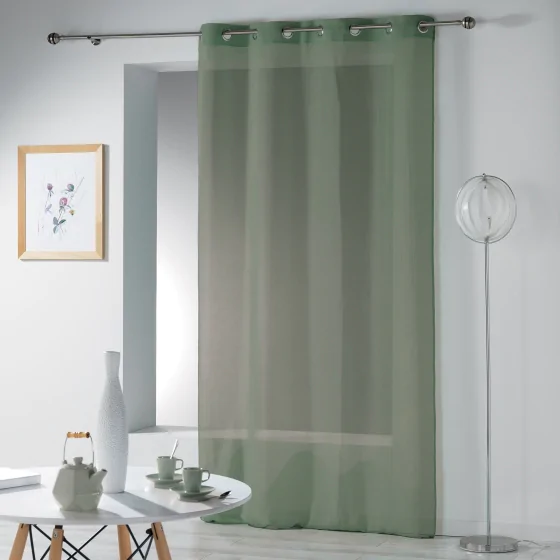 Voilage a oeillets 140 x 240 cm etamine crash telma Kaki