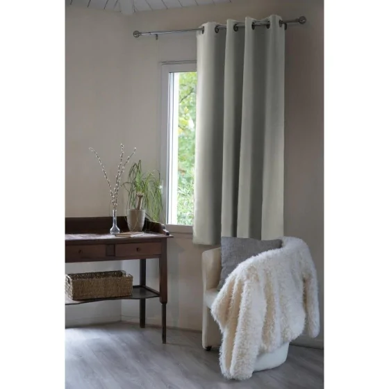 Rideau occultant isolant phonique + polaire 140 x 180 cm Inuit Gris clair