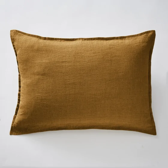 Taie d'oreiller 50 x 70 cm en lin lavé Soline Caramel