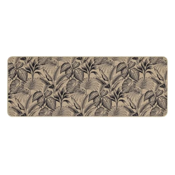 Tapis rectangle 45 x 120 cm tisse imprime stylis Noir
