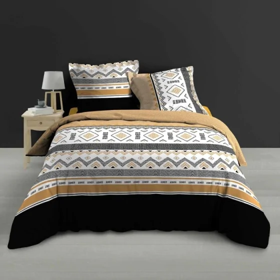 Housse de couette 260 x 240 cm percale de coton 78 fils imprimé  Astraline