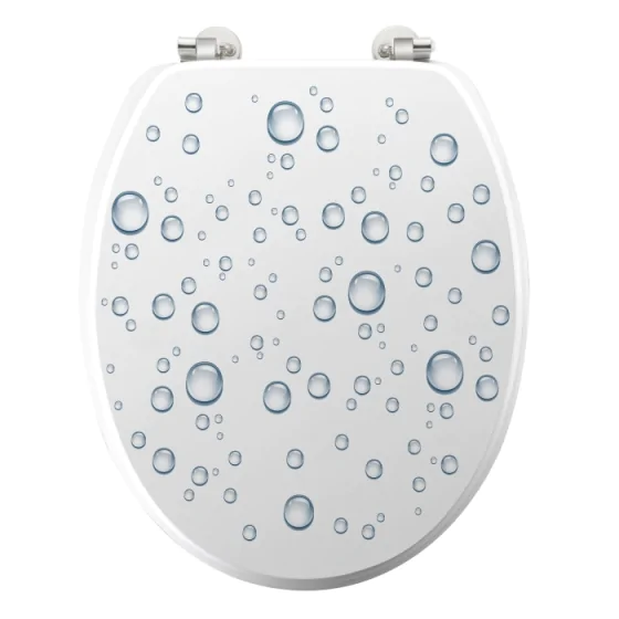 Abattant wc charnieres metal 37.5 x 46 cm mdf imprime Bubble