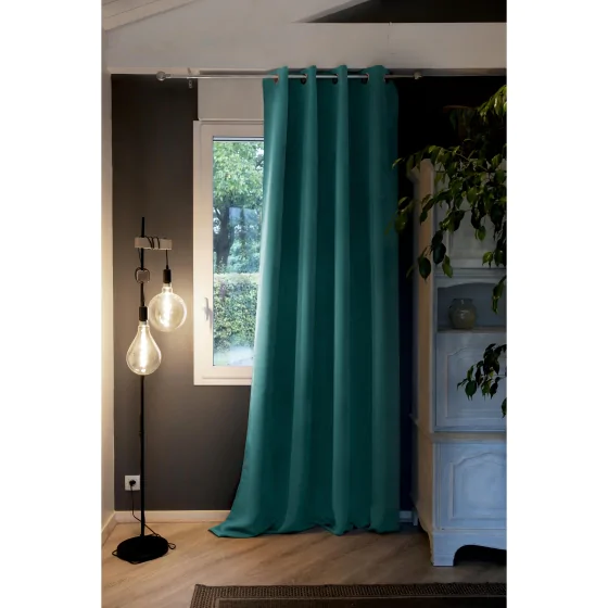 Rideau occultant isolant phonique + polaire 140 x 260 cm Inuit Bleu canard