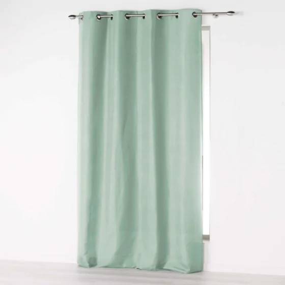 Rideau à œillets 140 x 280 cm en microfibre unie – Absolu Sauge – Grande hauteur