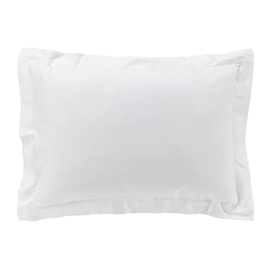Taie d'oreiller 50 x 70 cm en percale uni 78 fils percaline Blanc