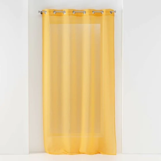Voilage petite hauteur 140 x 180 cm voile sablé Sandra Jaune