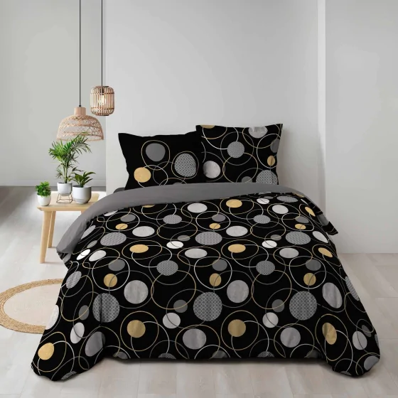 Housse de couette 220x240 cm 100% coton + 2 taie Milord
