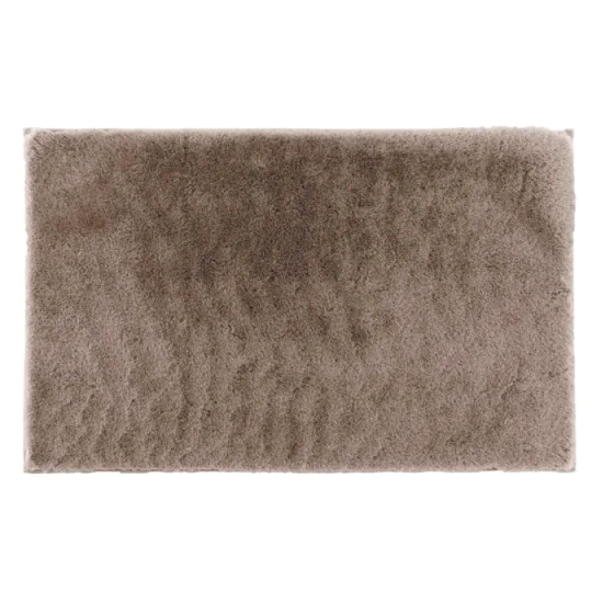 Tapis rectangle 60 x 90 cm imitation fourrure feline Taupe