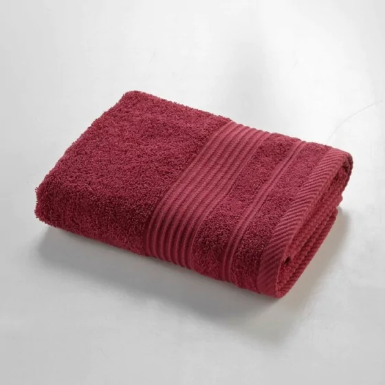 Serviette de toilette 50 x 90 cm eponge unie tendresse Rubis