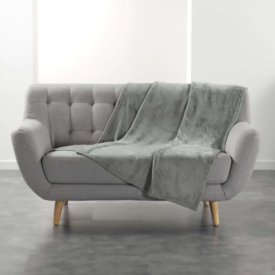 Plaid Flanelle Ultra Douce Flanou Gris – 125 x 150 cm