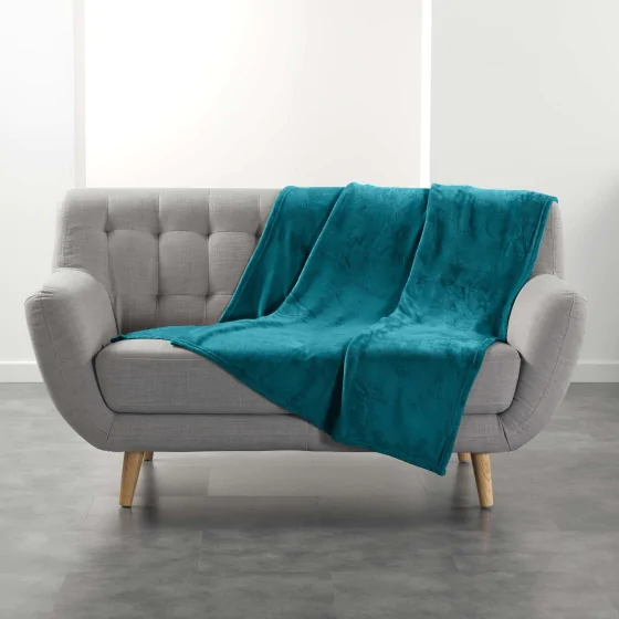Plaid Flanelle Ultra Douce Flanou Bleu – 125 x 150 cm
